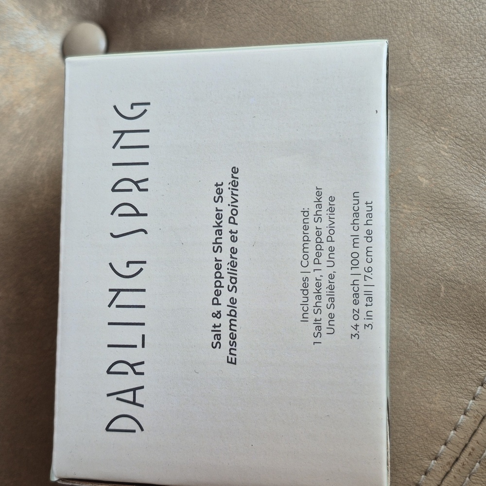 Darling Spring Salt and Pepper Shakers New In Box Green